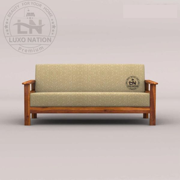 OakElegance Supreme Wooden Sofa Set with Luxurious Seating Look
